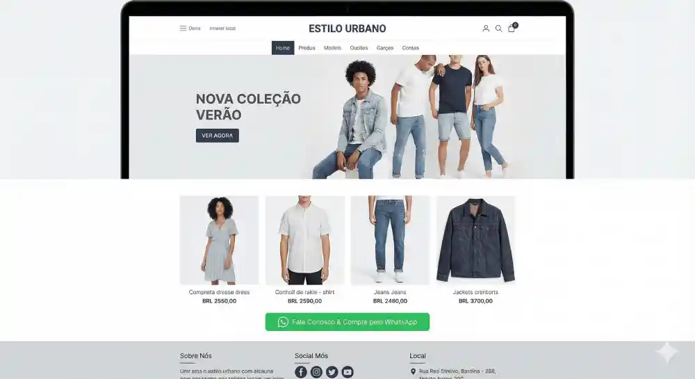 Site para Loja de Roupas criado por empresa de criação de sites