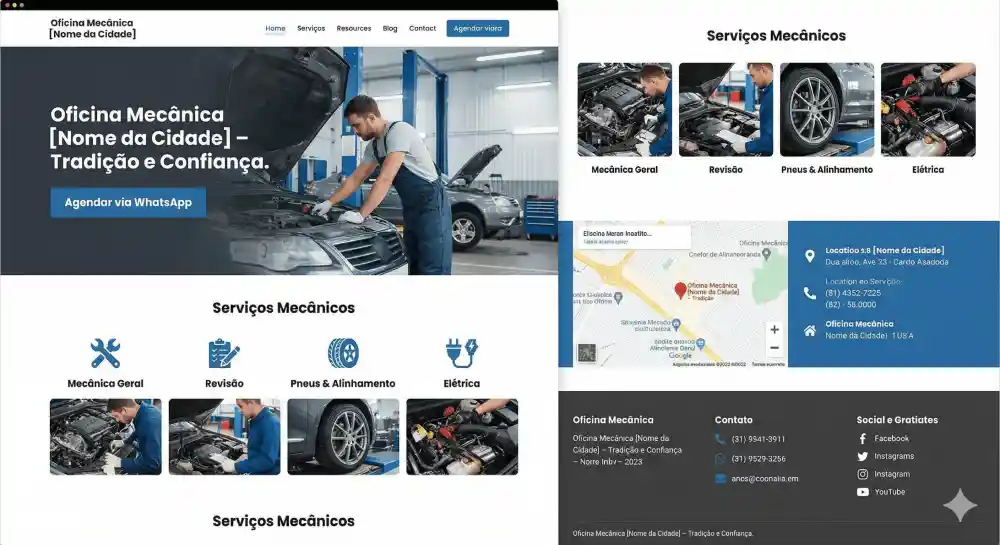 Site para Mecânica Automotiva, exemplo de trabalho da nossa empresa de criação de sites